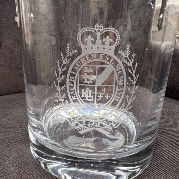 Ralph Lauren Crystal Metal Handle Ice Bucket - Picture 2 of 7